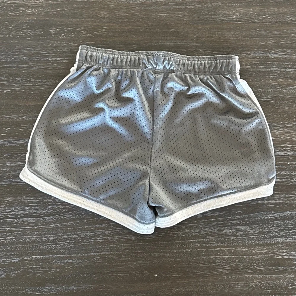 Justice Girls 7 Grey & White & Pink Pair of Athletic Shorts